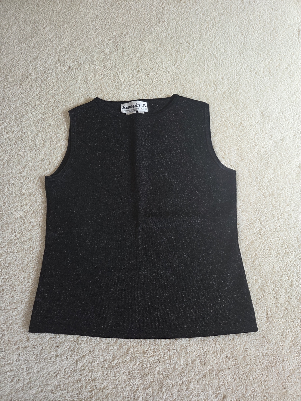 Joseph A Black Sparkle Sleeveless Shell Top